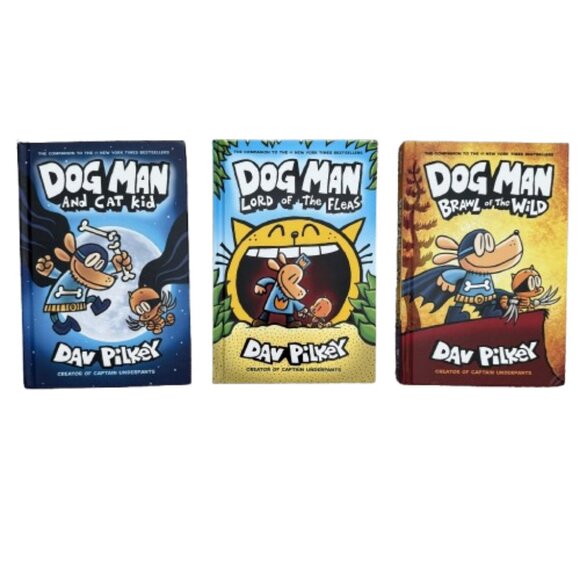 Dav Pilkey Other - Set of 3 Dog Man Books by Dav Pilkey